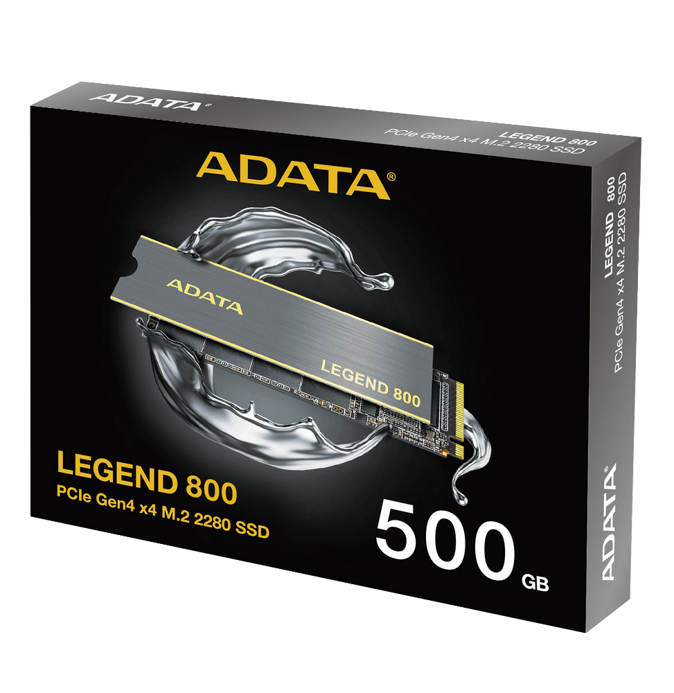 Disque Dur interne ADATA LEGEND 800 Gold 500GB SSD PCIe Gen4 x4 M.2 2280 (ALEG-800-500GCS)