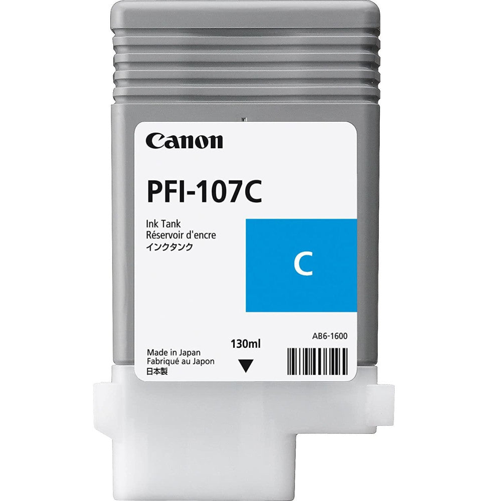 Canon PFI-107C Cyan 130 ml - Cartouche d'encre d'origine (6706B001AA)