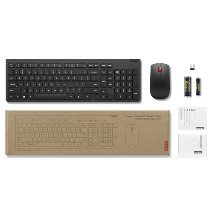 Ensemble clavier et souris sans fil Lenovo Essential Gen2 Noir – Français 189