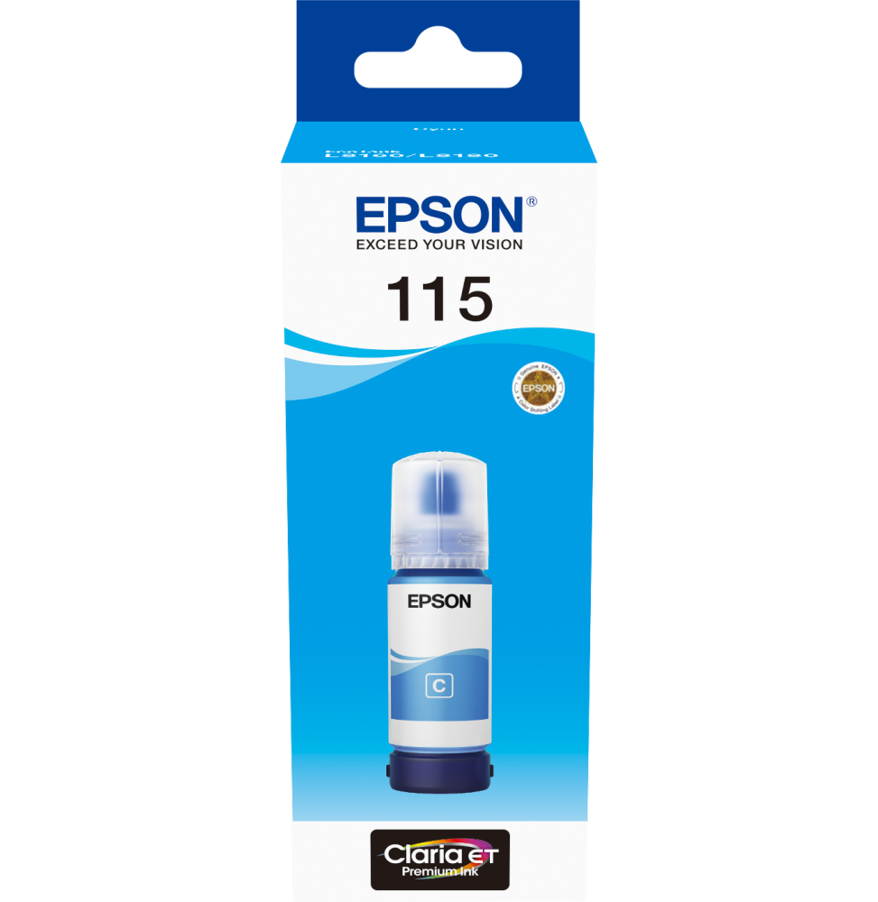 Epson 115 Cyan - Bouteille d'encre Epson EcoTank d'origine (C13T07D24A)