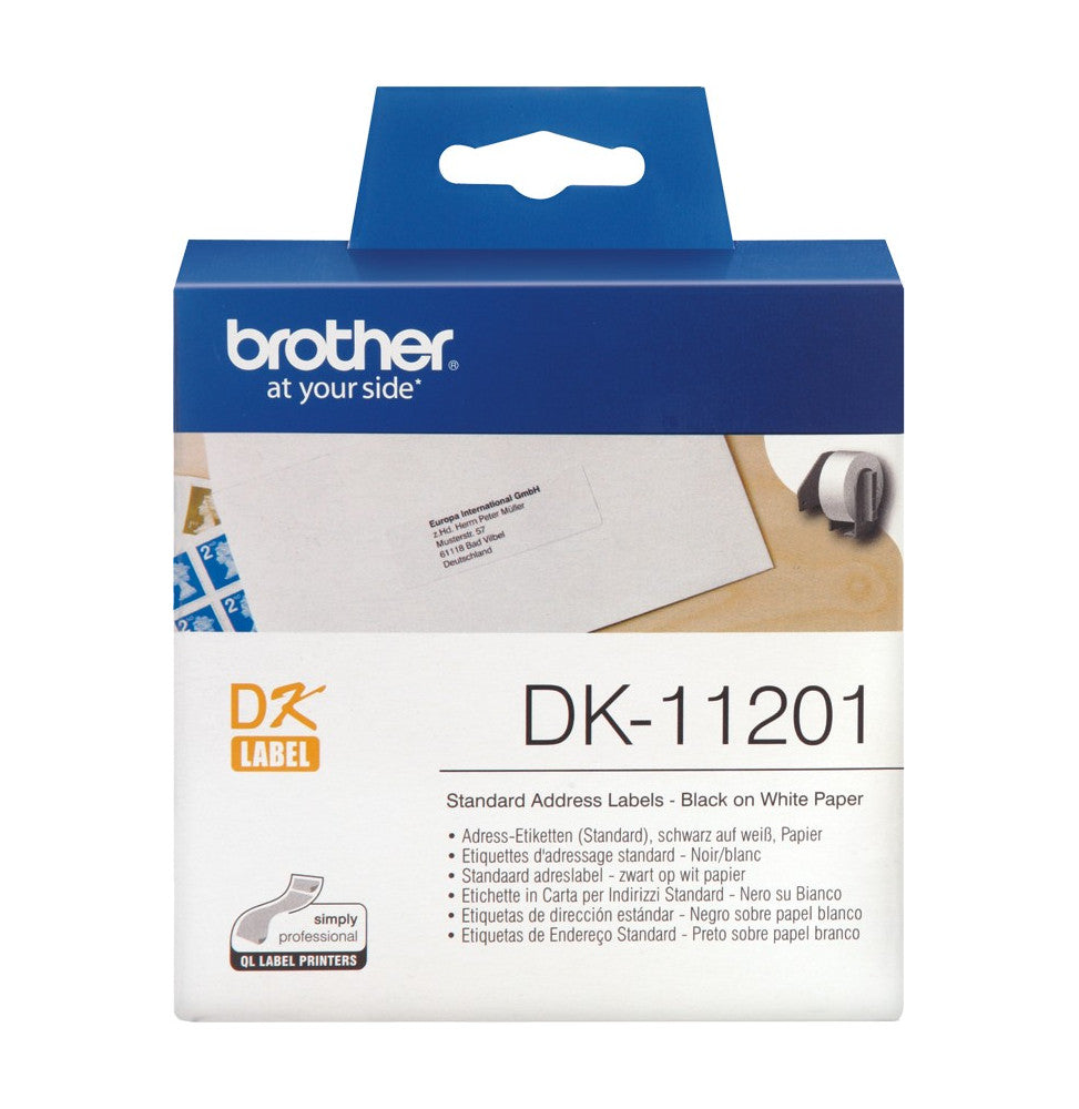 Étiquettes Brother d'adressage standard 29x90 mm (400 étiquettes par rouleau) (DK11201)