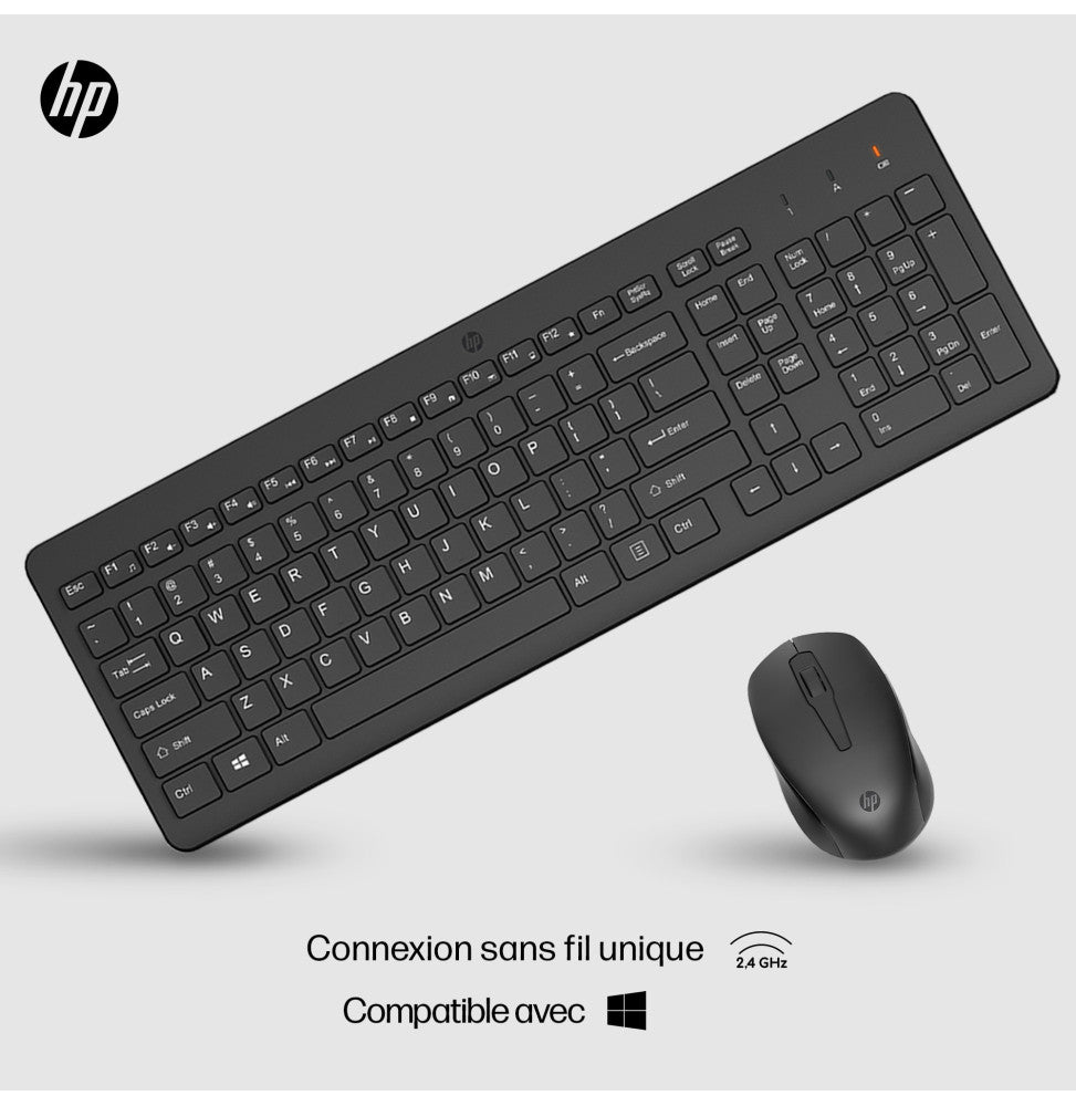 Ensemble combiné clavier et souris sans fil HP 330 (2V9E6AA)