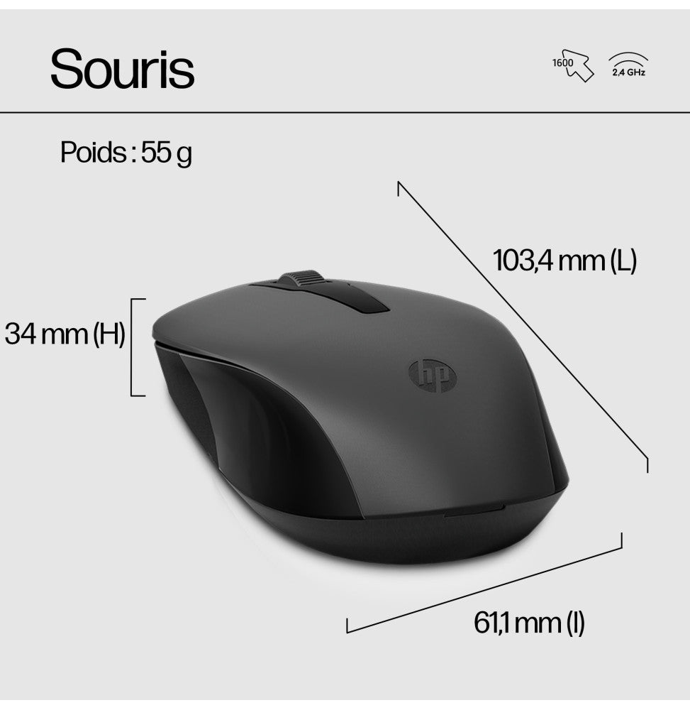 Ensemble combiné clavier et souris sans fil HP 330 (2V9E6AA)