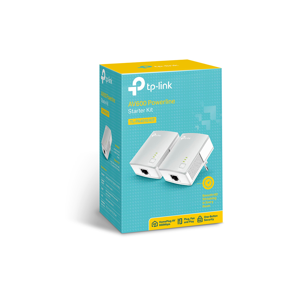 Pack de 2 CPL TP-Link AV600 Nano, 1 port Ethernet 100 Mbps (TL-PA4010KIT)