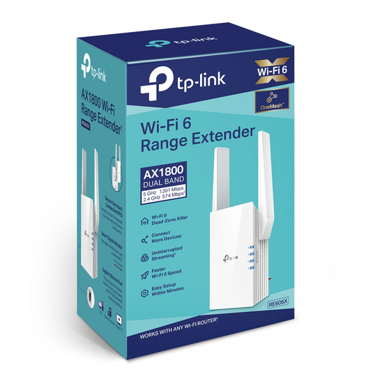 Répéteur WiFi 6 TP-Link AX1800 574Mbps (RE605X)