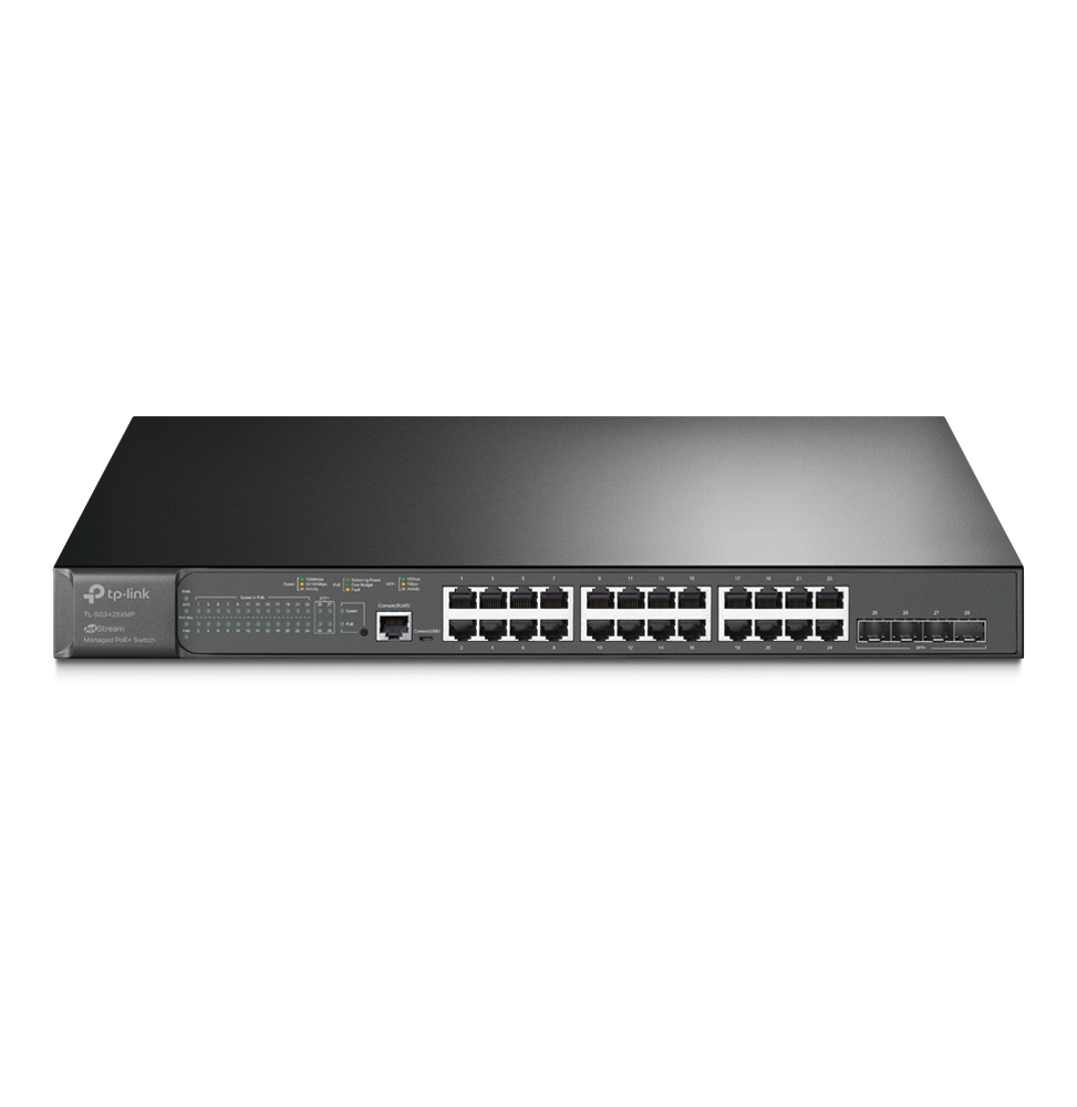 Switch administrable JetStream 24 ports PoE+ Gigabit et 4 ports 10GE SFP+ L2+ (TL-SG3428XMP)