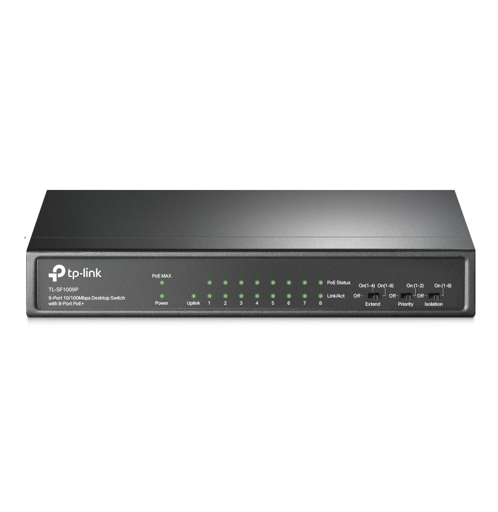 Tplink Switch de bureau 9 ports 10/100 Mbps avec PoE + 8 ports