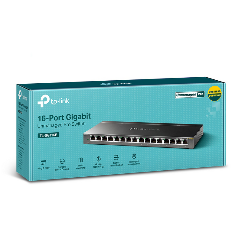 Switch de bureau TP-Link TL-SG116E Non administrable Pro 16 ports Gigabit