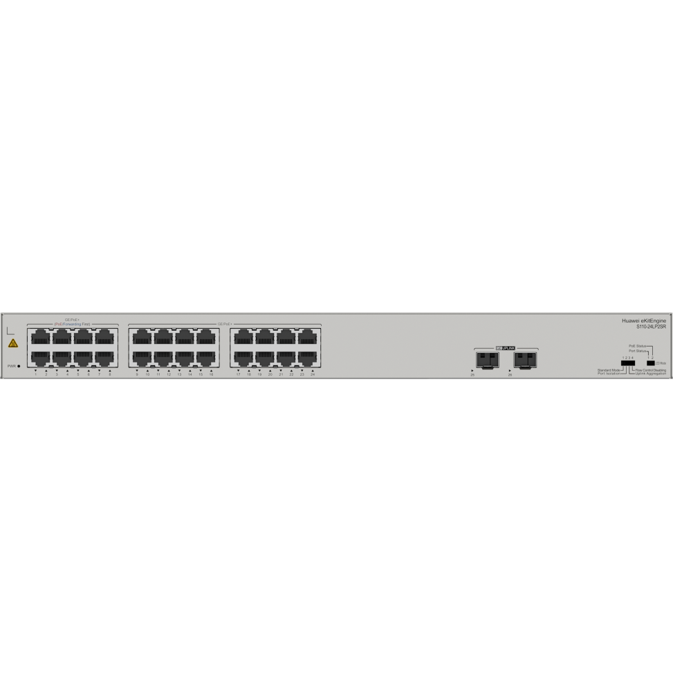 Switch Huawei S110-24LP2SR (24*10/100/1000BASE-T ports, 2*GE SFP ports, PoE+, AC power)