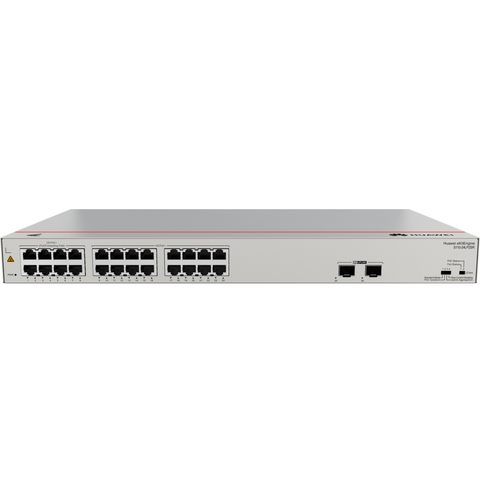 Switch Huawei S110-24LP2SR (24*10/100/1000BASE-T ports, 2*GE SFP ports, PoE+, AC power)