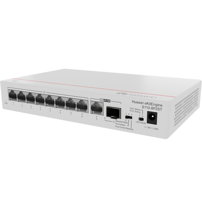 Switch Huawei S110-8P2ST (8*10/100/1000BASE-T ports, PoE+ 1*GE SFP port, 1*10/100/1000BASE-T port, AC power)