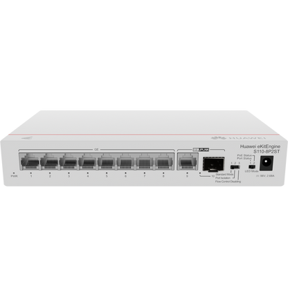 Switch Huawei S110-8P2ST (8*10/100/1000BASE-T ports, PoE+ 1*GE SFP port, 1*10/100/1000BASE-T port, AC power)