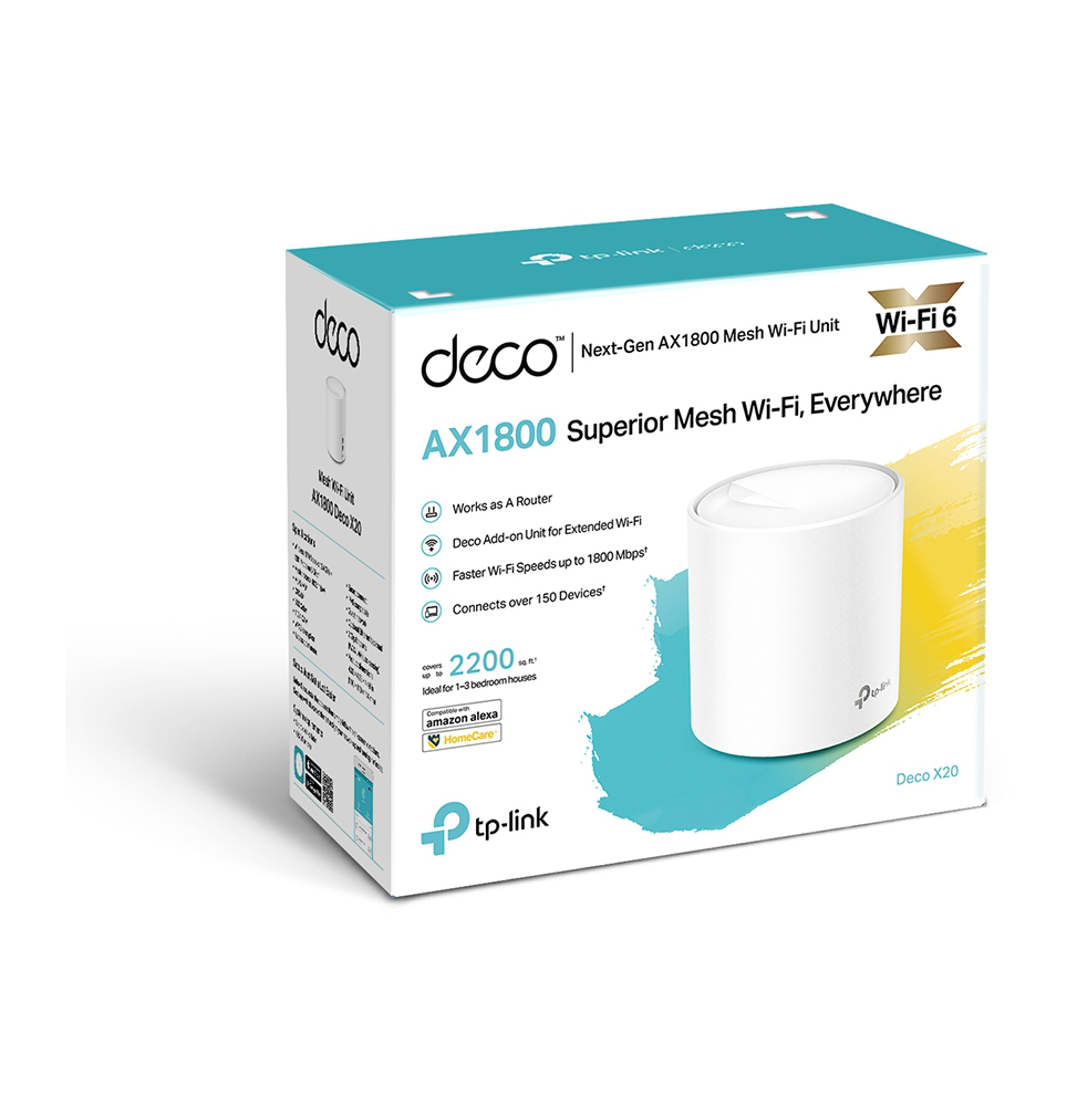 Système WiFi 6 TP-Link Deco X20 mesh AX1800 Whole-Home 1 pack (DECOX20_1-PACK)