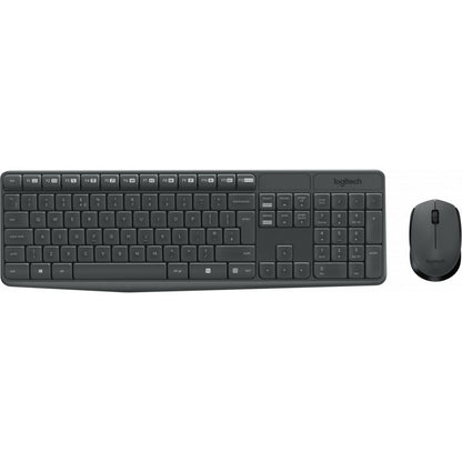 Logitech® MK235 Wireless Keyboard and Mouse - GREYFRA - 2.4GHZ - N/A - CENTRAL - (GREY KEYS GREY BTM